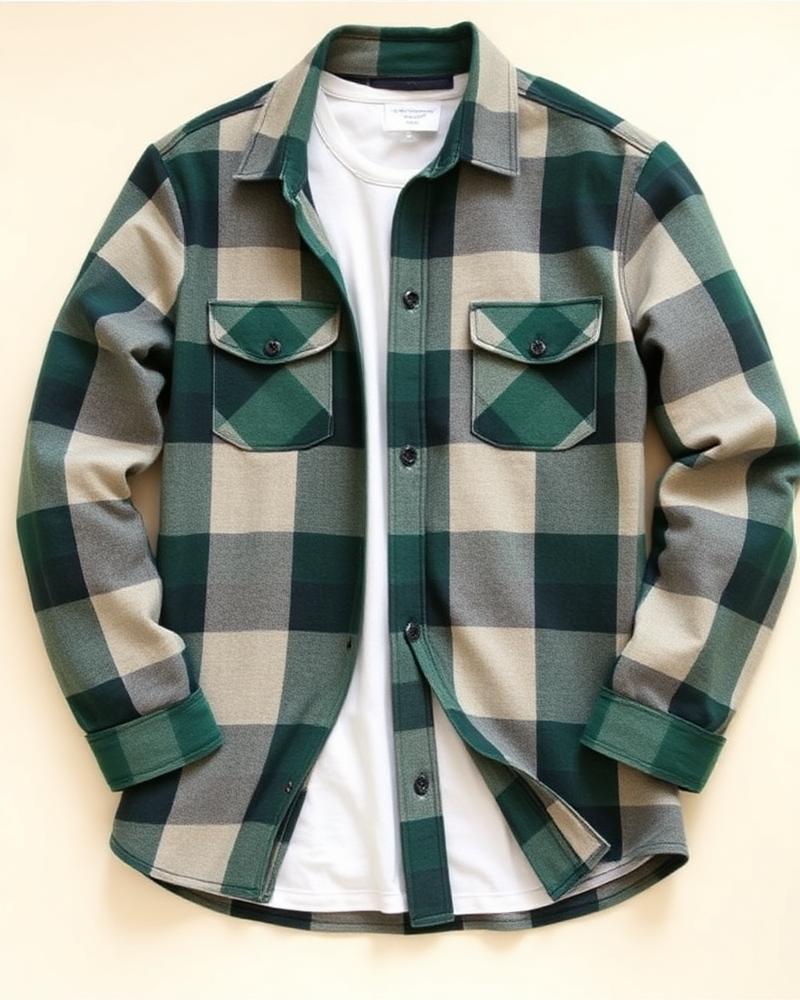 Brushed Plaid Overshirt